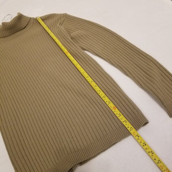 Vintage Tan Thick Knit Turtle Neck Sweater Large Muskoka Lake Heavy knit Unisex - Picture 8 of 9